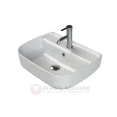 Cerastyle Turkuaz Aqua Tezgah Üstü Lavabo (Duvara Sıfır) 55x42