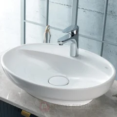 Cerastyle Turkuaz Lal C Tezgah Üstü Lavabo Batarya Delikli 60x46cm