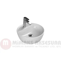 Cerastyle Turkuaz One Tezgah Üstü Lavabo (Batarya Delikli) Çap 42cm