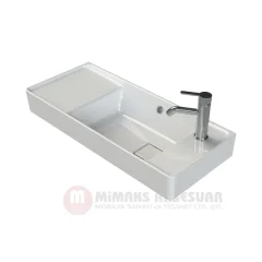 Cerastyle Turkuaz Sharp Etajerli Lavabo 80x35