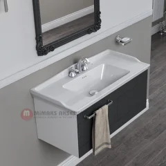 Cerastyle Turkuaz Kapadokya Etajerli Lavabo 100x48