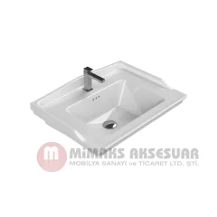 Cerastyle Turkuaz Kapadokya Etajerli Lavabo 65x48