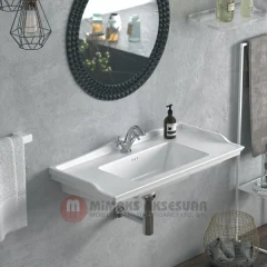 Cerastyle Turkuaz Kapadokya Etajerli Lavabo 80x48