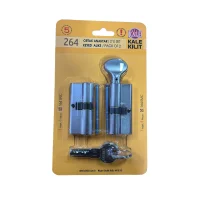  Kale Kilit 264 2-Piece Set Trap-Protected Thumbturn Satin Keyed Alike Cylinder