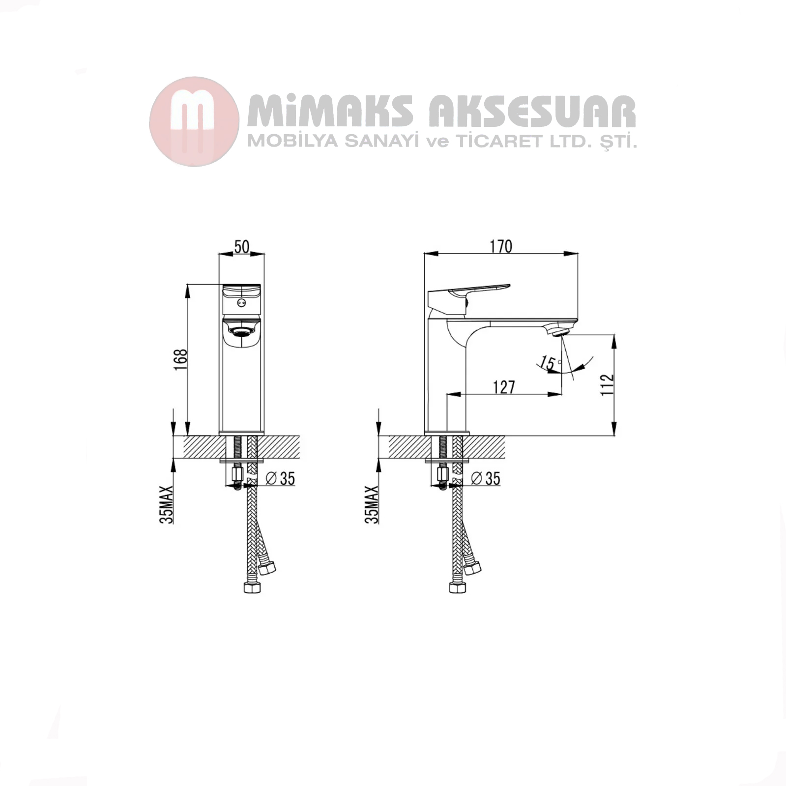 Cerastyle Turkuaz İbiza Lavabo Bataryası WM00105010000011