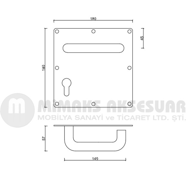 Condi Collection Gömme Kapı Kulp Oval 1 Paslanmaz Çelik 12x4