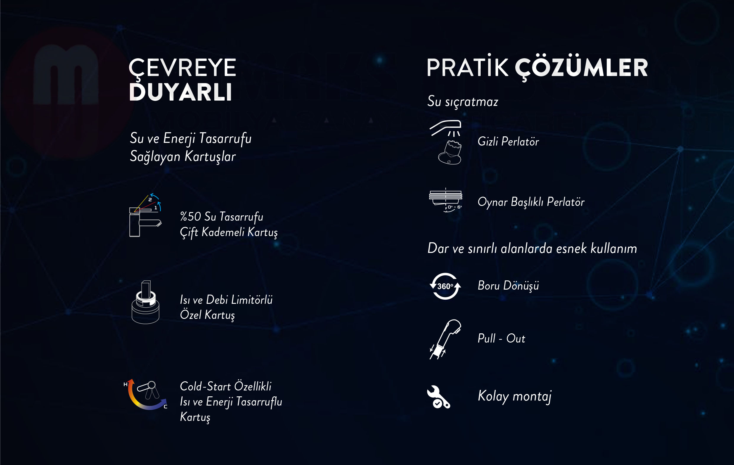 Cerastyle Turkuaz İbiza Spiralli Mutfak Bataryası Gri Hortumlu